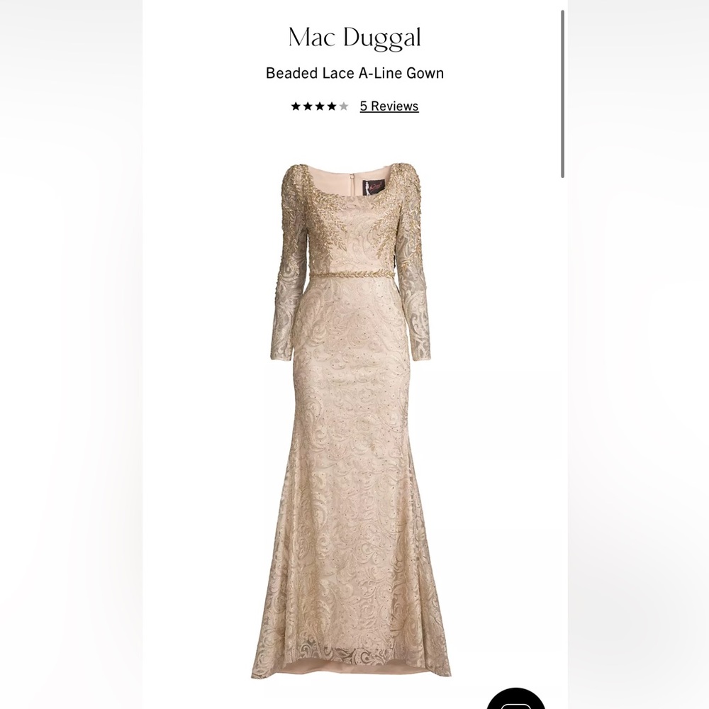 NWT Mac Duggal Beaded Lace A-Line Gown